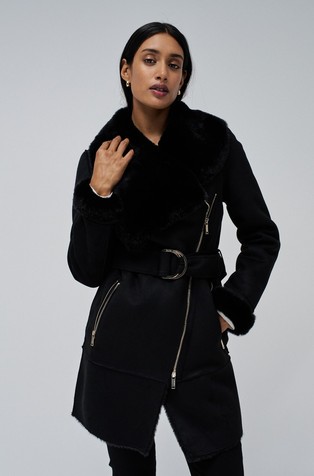 Diana kaput od umjetne brušene kože s podstavom od umjetnog krzna