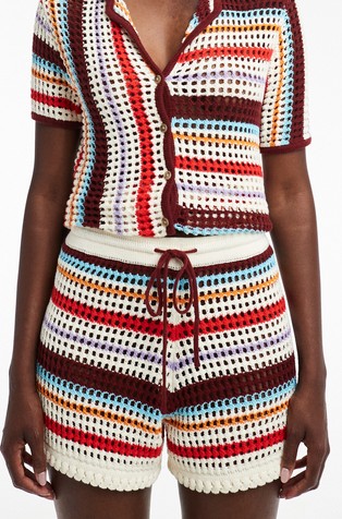 TSKAIA striped knit shorts