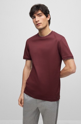Mercerised-cotton regular fit shirt with waffle structure