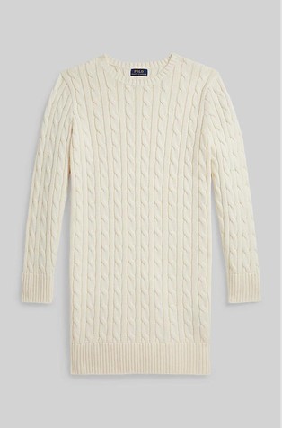 Pletena pamučna haljina s uzorkom lanca