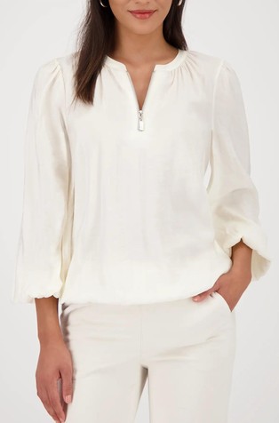 Blouse with half-zip