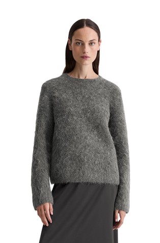 Knitted sweater regular made from a cuddly alpaca wool mix