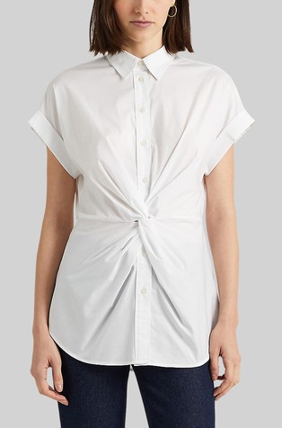 Twist-front Short-sleeve Shirt