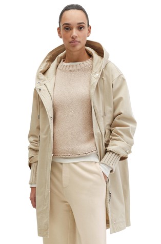 Relaxed Cotton Twill Hooded Parka