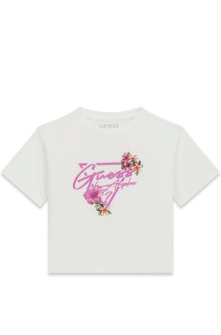 Boxy fit majica s cvjetnim trokutastim logotipom