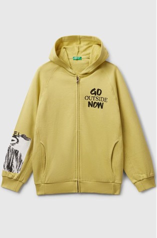 Pamučni pulover s otiscima sprijeda i straga