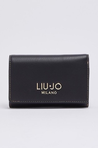 Tri-fold faux-leather wallet