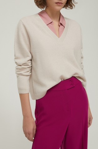 Boxy fit pleten pulover od kašmira