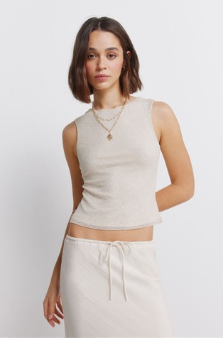 Slim fit top sa svjetlucavim lurex vlaknima