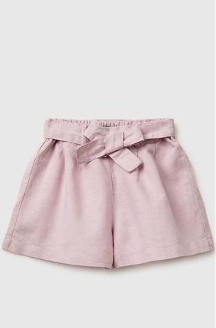 Linen blend shorts with sash