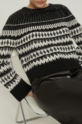 Pleten pulover od mješavine vune sa šljokicama