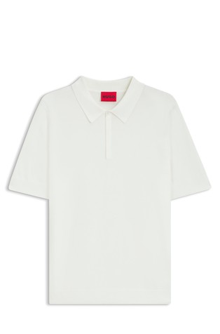Knit polo with covered placket