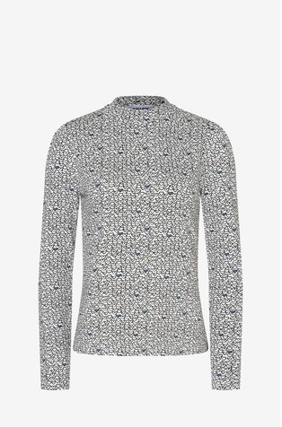 Majica dugih rukava od rastezljive viskoze s uzorkom