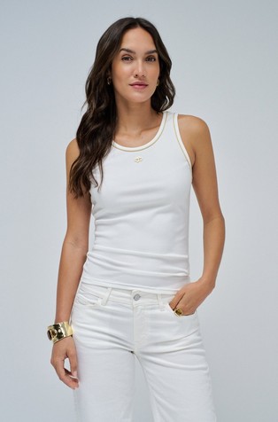 Majica bez rukava sa svjetlucavim lurex obrubima