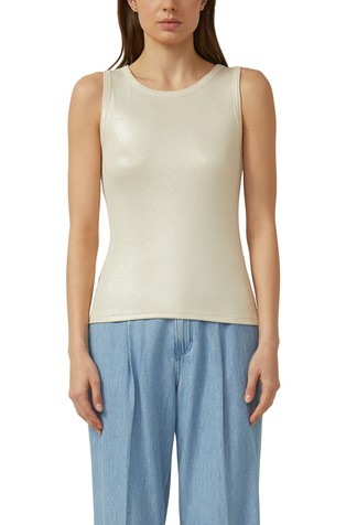 Sleeveless top with coating