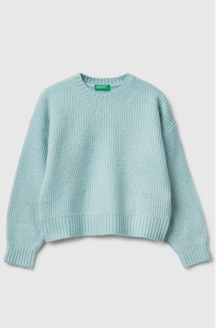 Rebrasto pleten pulover od mješavine pamuka