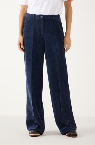 Wide-leg corduroy trousers
