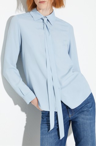 Crepe de Chine shirt with bow