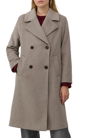 Double-breasted coat with a lapel collar