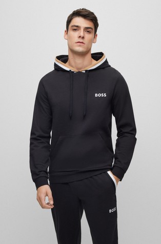 Regular fit pulover s kapuljačom i obrubom karakterističnih boja