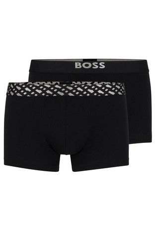 Two-pack of stretch-cotton trunks with metallic branding