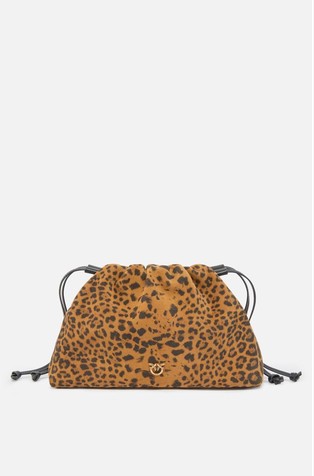 Mini torbica od brušene kože s leopard uzorkom