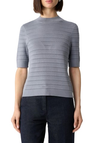 Rupičasto pletena majica od mješavine viskoze