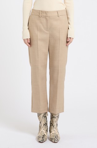 Cropped lightweight wool trousers