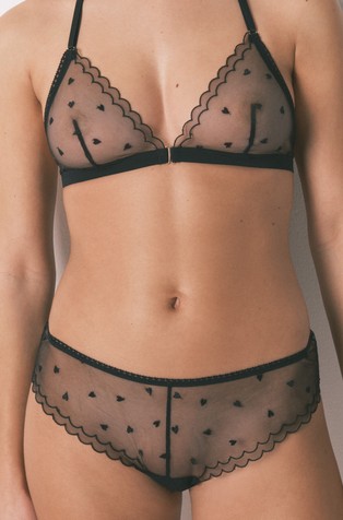 Wide Brazilian embroidered tulle panty