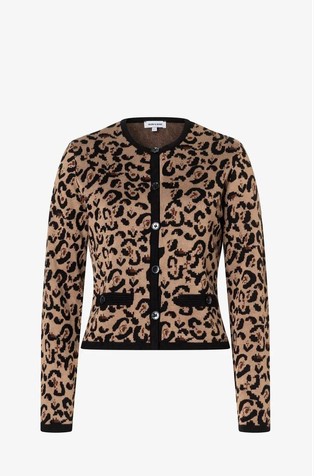 Cardigan with leopard pattern