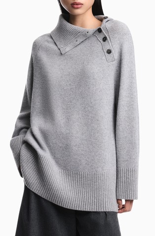 Roll Neck Knitted Wool Pullover