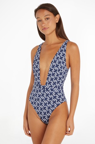 TH Monogram jednodijelni kupaći kostim s dubokim izrezom