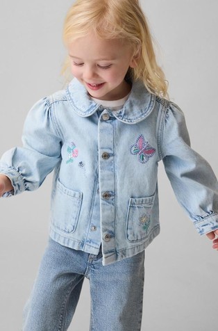 Denim jakna s vezovima za djecu djevojčice