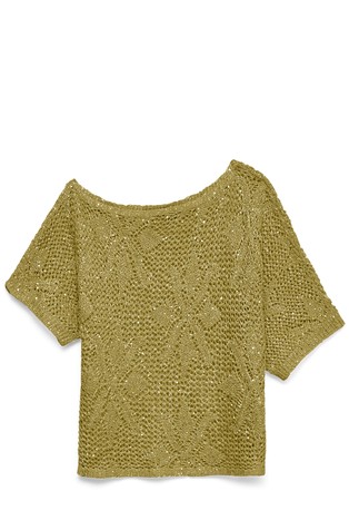 VMLEILANI Knitted off-shoulder T-shirt