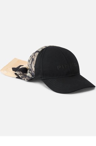 Baseball cap with print scarf