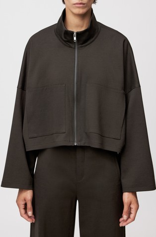 Oversized fit kratka jakna od mješavine viskoze