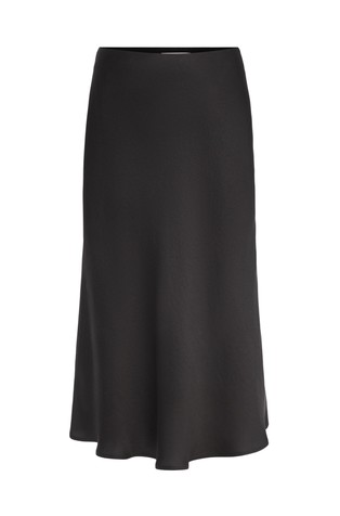 Midi satenska suknja s elastičnim strukom