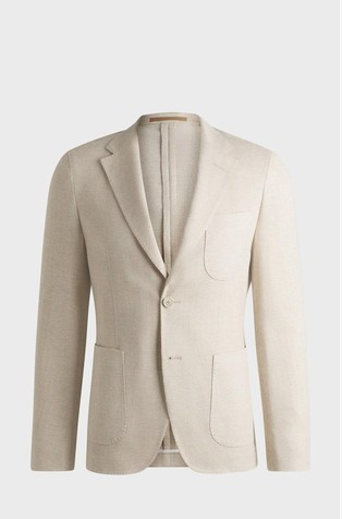 Slim fit sako od mješavine lana i pamuka