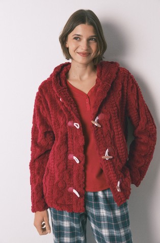 Kratak pulover od flisa s kapuljačom