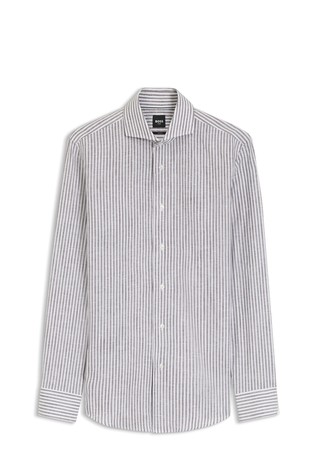 Prugasta košulja od lana i pamuka