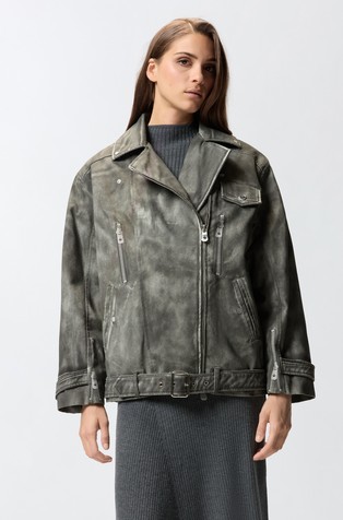 Pamučna jakna s izgledom kože i laganim punjenjem