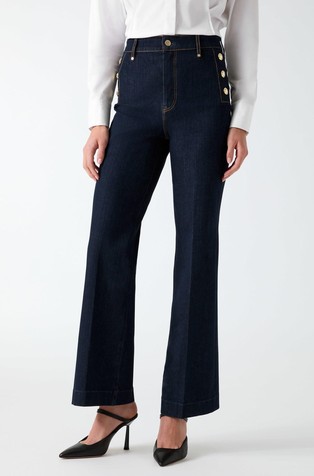 New Faye chino jeans hlače s logo gumbima