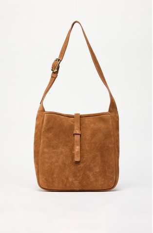 Medium suede hobo bag