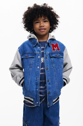 Mickey Mouse™ denim jakna od kombinacije tkanina