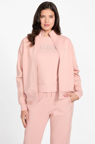 Pulover s logo trakom i ukrasnim kamenčićima