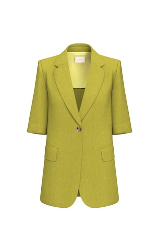 Sako s kratkim rukavima od mješavine viskoze i lana