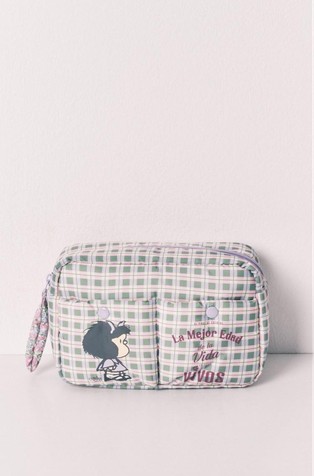 Mafalda checked medium vanity case