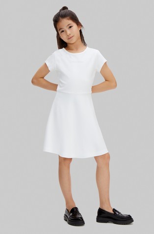 Haljina kratkih rukava od punto milano tkanine