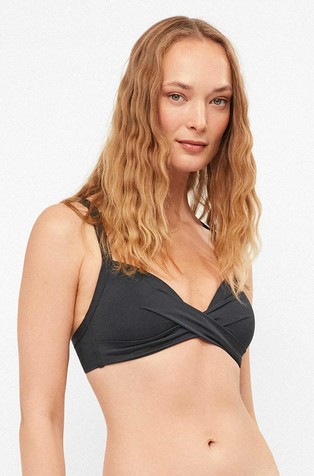 Bikini top with crossover detail