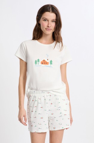 Pryska pamučna pidžama kratkih rukava